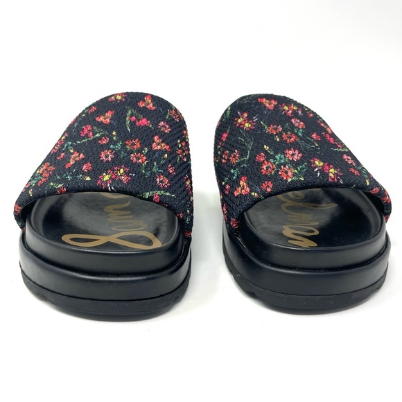 Sam Edelman Shaye Floral Faux Leather Slip On Flatform Sandals Size 10 - Picture 3 of 9